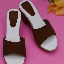 Misto Tan Suede Block Sandals-picture-26