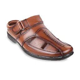Metro Men Tan & Black Shoe-Style Sandals-picture-52