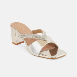 CORSICA Embellished Open Toe Block Heels-54