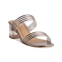 ERIDANI Striped Open Toe Block Heels-15