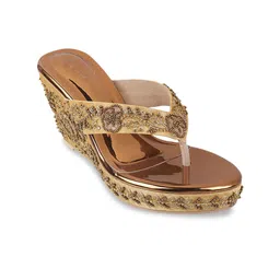 Metro Embellished Open Toe Wedge Heels-6
