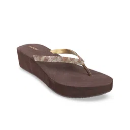 Mochi Embellished Open Toe Wedges-5