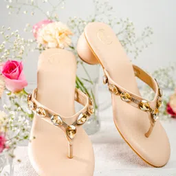 NR By Nidhi Rathi Embellished Open Toe Block Heels-10