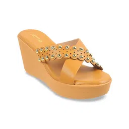 Metro Studded Open Toe Wedge Heels-17