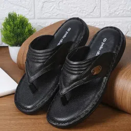 pelle albero Men Black Solid Leather Comfort Sandals-image-20