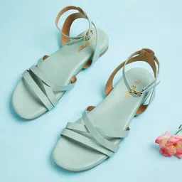 Ginger by Lifestyle Strappy Ankle Loop Open Toe Flats-27