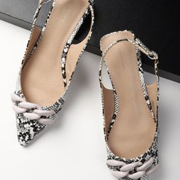Van Heusen Woman Printed Pointed Toe Embellished Mules With Buckle-picture-3