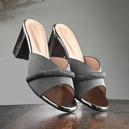 CLOG LONDON Embellished Open Toe Block Heels-13
