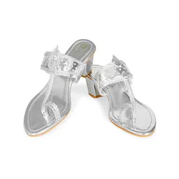 MEHNAM Women Embellished Ethnic Block Sandals-picture-18