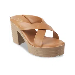 Metro Women Beige Platform Heels-30