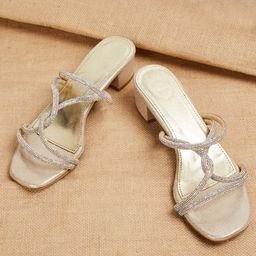 Melange by Lifestyle Embellished Party Block Sandals-46