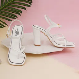 SHUZ TOUCH Open One Toe Block Heels-16