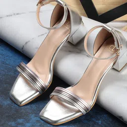 Carlton London Textured Open Toe Block Heels-4