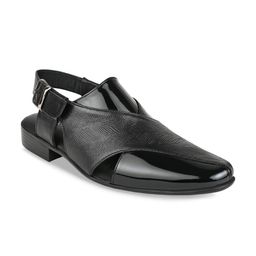 Regal Men Black Leather Comfort Sandals-image-70