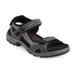 ECCO Men Grey Solid Leather Sports Sandals-picture-11