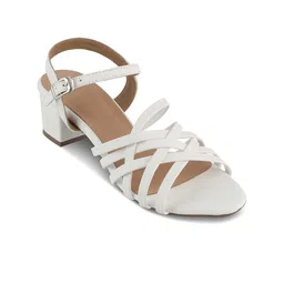 Tresmode CROSSEM Strappy Open Toe Block Heels With Buckle-38