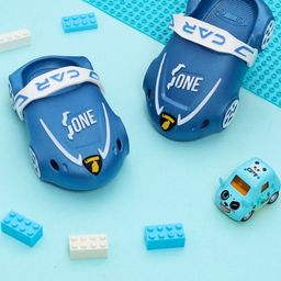 Yellow Bee Boys Blue & White Clogs Sandals-image-31