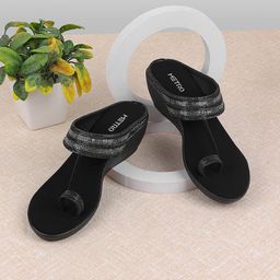 Metro Ethnic Embellished One Toe Wedges-27