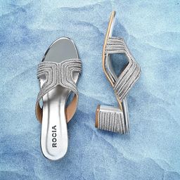 Rocia Silver-Toned Party Block Sandals-39