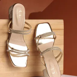 Carlton London Women Embellished Party Block Sandals-image-37