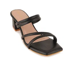 Mast & Harbour Black Strappy Party Block Heels-7