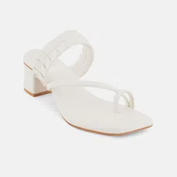 Mast & Harbour White Open Toe Block Heels image 5