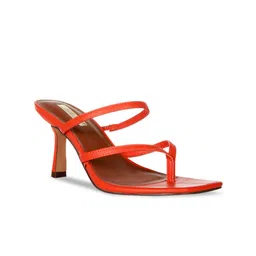 London Rag Orange Solid Kitten Heels-picture-37