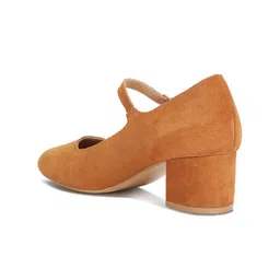 RAG & CO Round Toe Suede Block Heel Pumps image 4