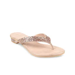 Mochi Peach-Coloured Embellished Block Sandals image 2