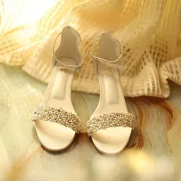 TIESTA Embellished Open Toe Block Heels image 2