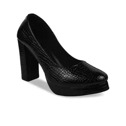 THE WHITE POLE Textured Pointed Toe Party Platform Pumps image 2