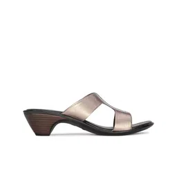 Bata Textured Open Toe Block Heel Mules image 3