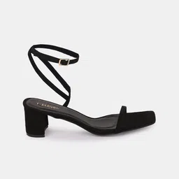 T.ELEVEN Suede Open Toe Block Heel Gladiators image 3