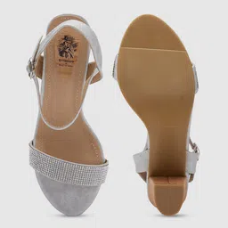 Sole To Soul Embellished Open Toe Block Heels image 4