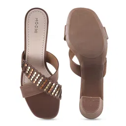 Mochi Embellished Cross Strap Block Heels image 4