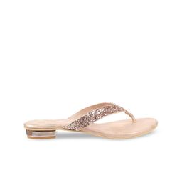 Mochi Peach-Coloured Embellished Block Sandals image 3