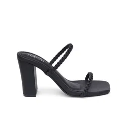 SHUZ TOUCH Textured Open Toe Block Heels image 4