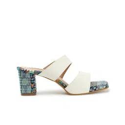 ELLE Printed Open Toe Block Heels image 5