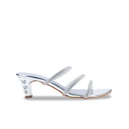 Ozuri Embellished Open Toe Block Heels image 3