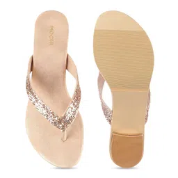 Mochi Peach-Coloured Embellished Block Sandals image 4