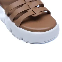 Dapper Feet-Fancy Nancy Open Toe Flatform Gladiators With Buckle Closure image 2