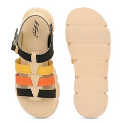 knoos Colourblocked Open Toe Flats With Backstrap image 3