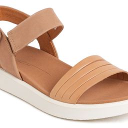 ECCO Textured Open Toe Flats With Velcro Closure image 5