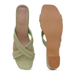 Misto Green Block Transparent Block Heels image 4