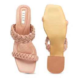 ELLE Textured Open Toe Block Heels image 2