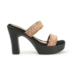 ICONICS Printed Open Toe Block Heels image 5