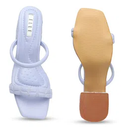 ELLE Textured Open Toe Block Heels image 4