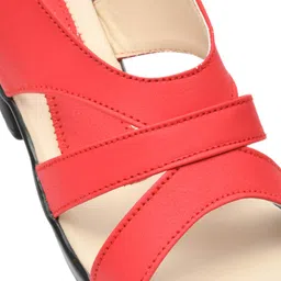 Ajanta Red & Cream-Coloured Block Sandals image 5
