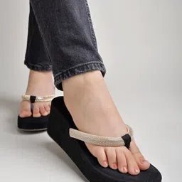 Shoetopia Embellished Open Toe Suede Wedges-23