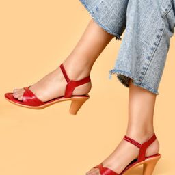 Padvesh Open Toe Block Heels With Backstrap image 4